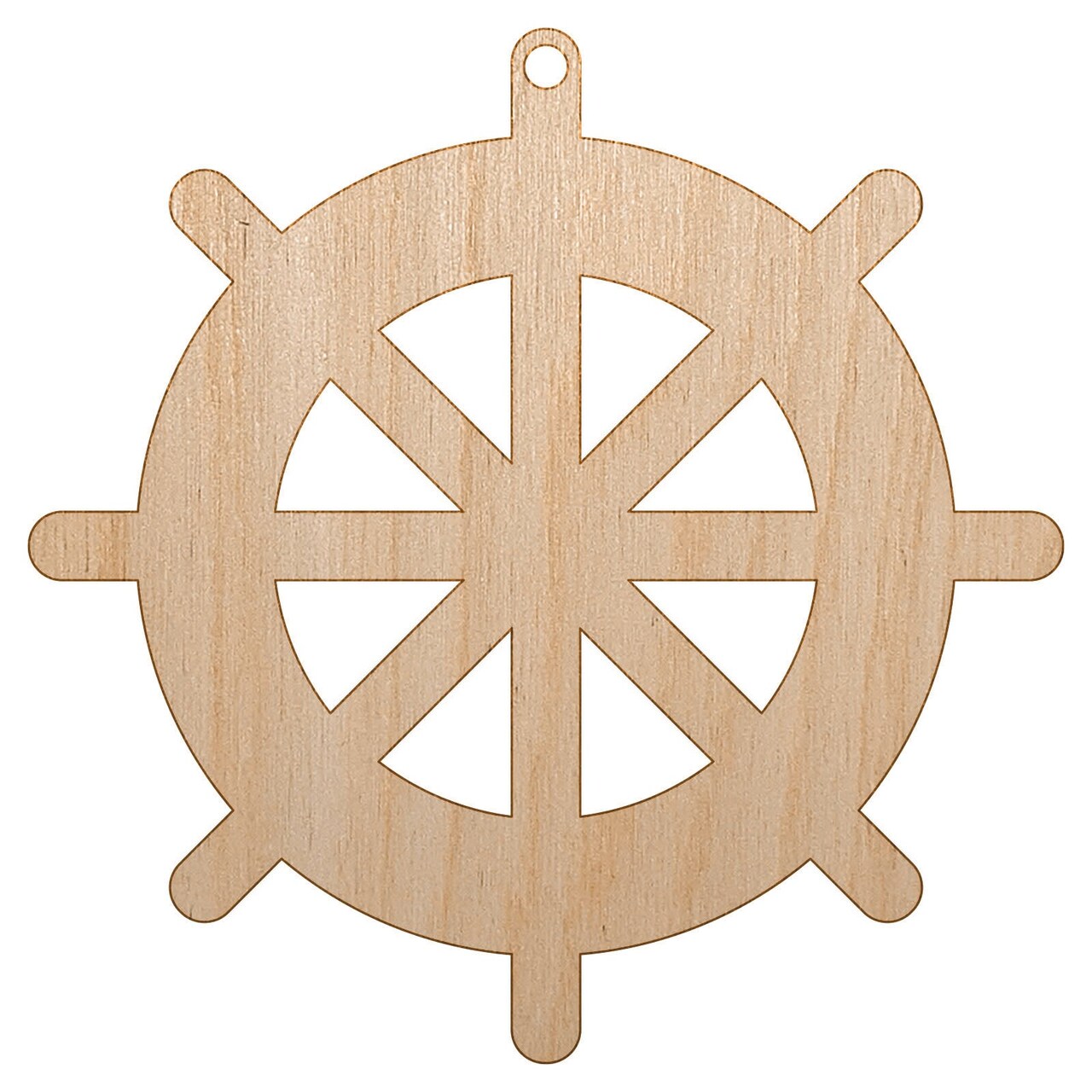 Ship Wheel Nautical Boat Unfinished Craft Wood Holiday Christmas Tree DIY Pre-Drilled Ornament